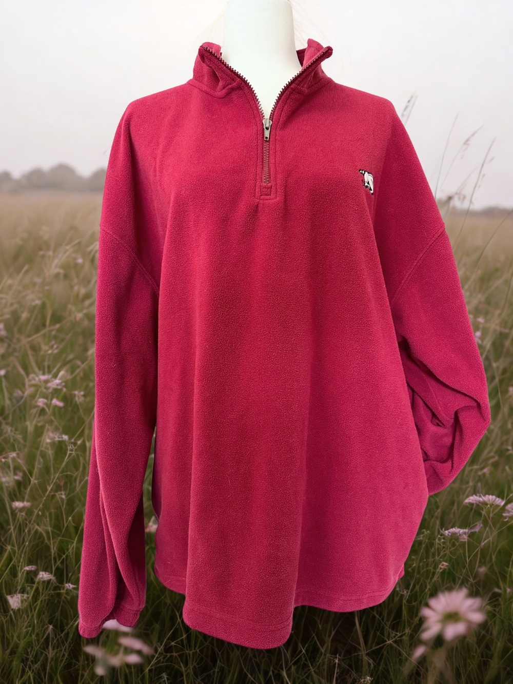 Knights Apparel Razorback 1/4 Zip Fleece Pullover Mens 2XL Red